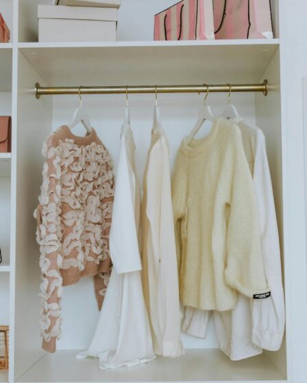organized white wooden closet