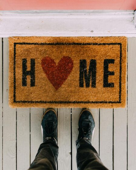 black home area rug